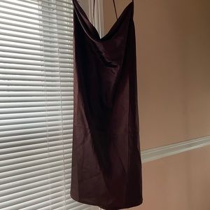 Short satin brown dress 🤎